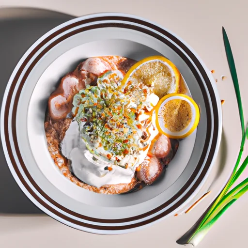 Yrteillä ja sitruunalla täytetty taimen