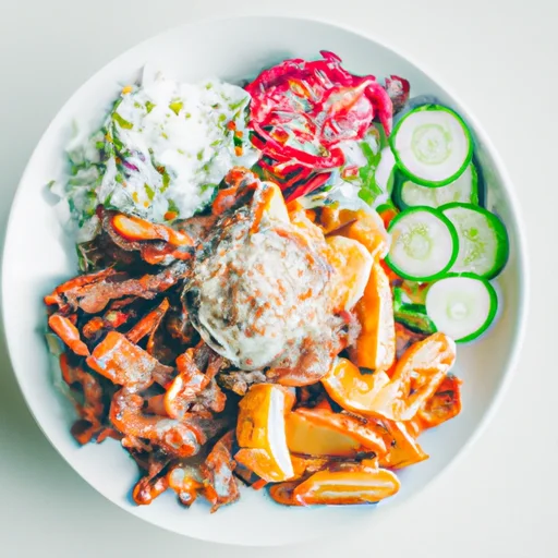 Gyros-henkinen soijapyörykkäruoka