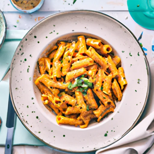 Kermainen Pasta Pinaatti-Sienikastikkeella